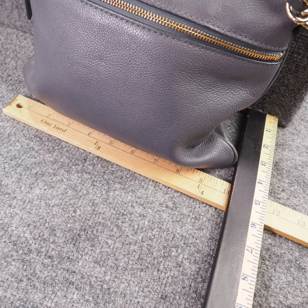 Kate Spade Cobble Hill Ellen Crossbody Bag Gray Pebbled Leather Chain